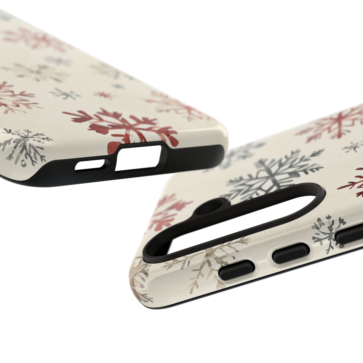 Vintage Red and Gray Snowflake Pattern – Samsung Galaxy Series Case