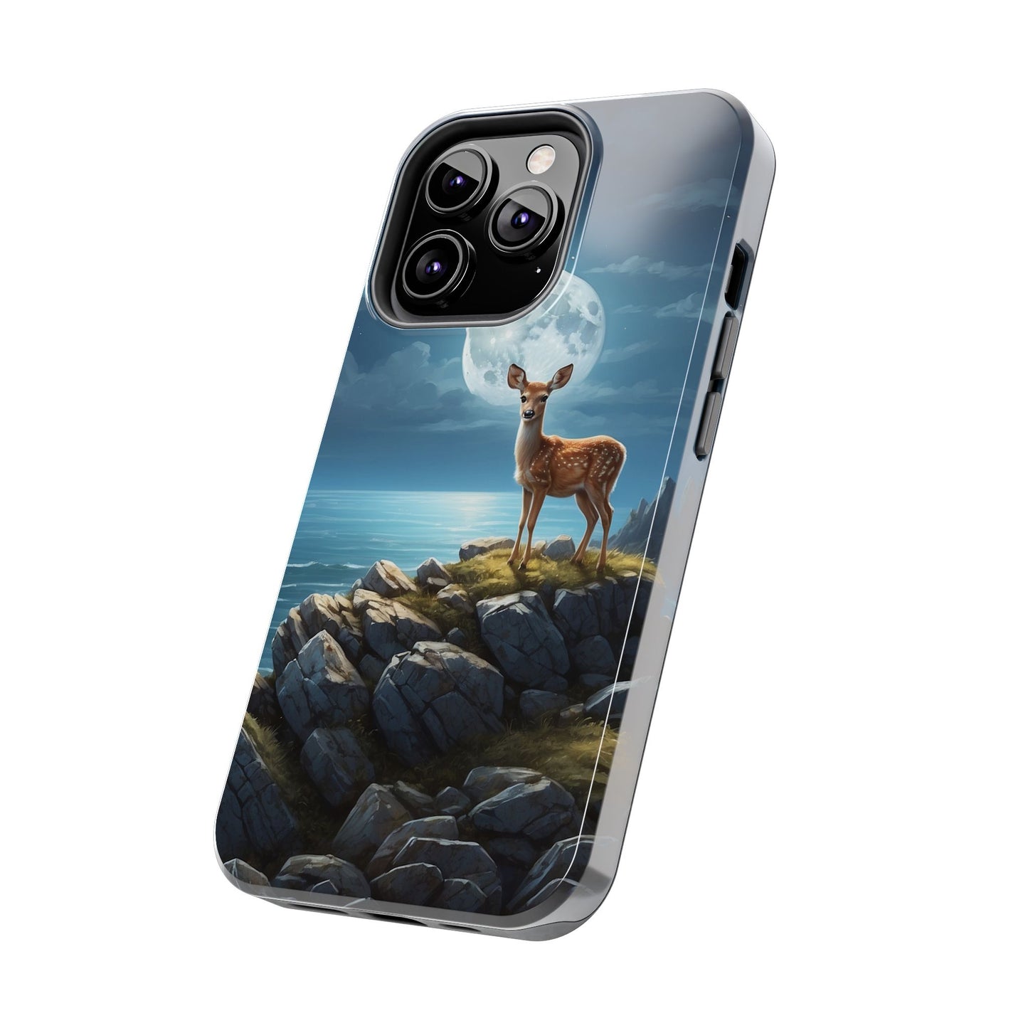 Enchanted Fawn Under the Moonlit Sky iPhone Case