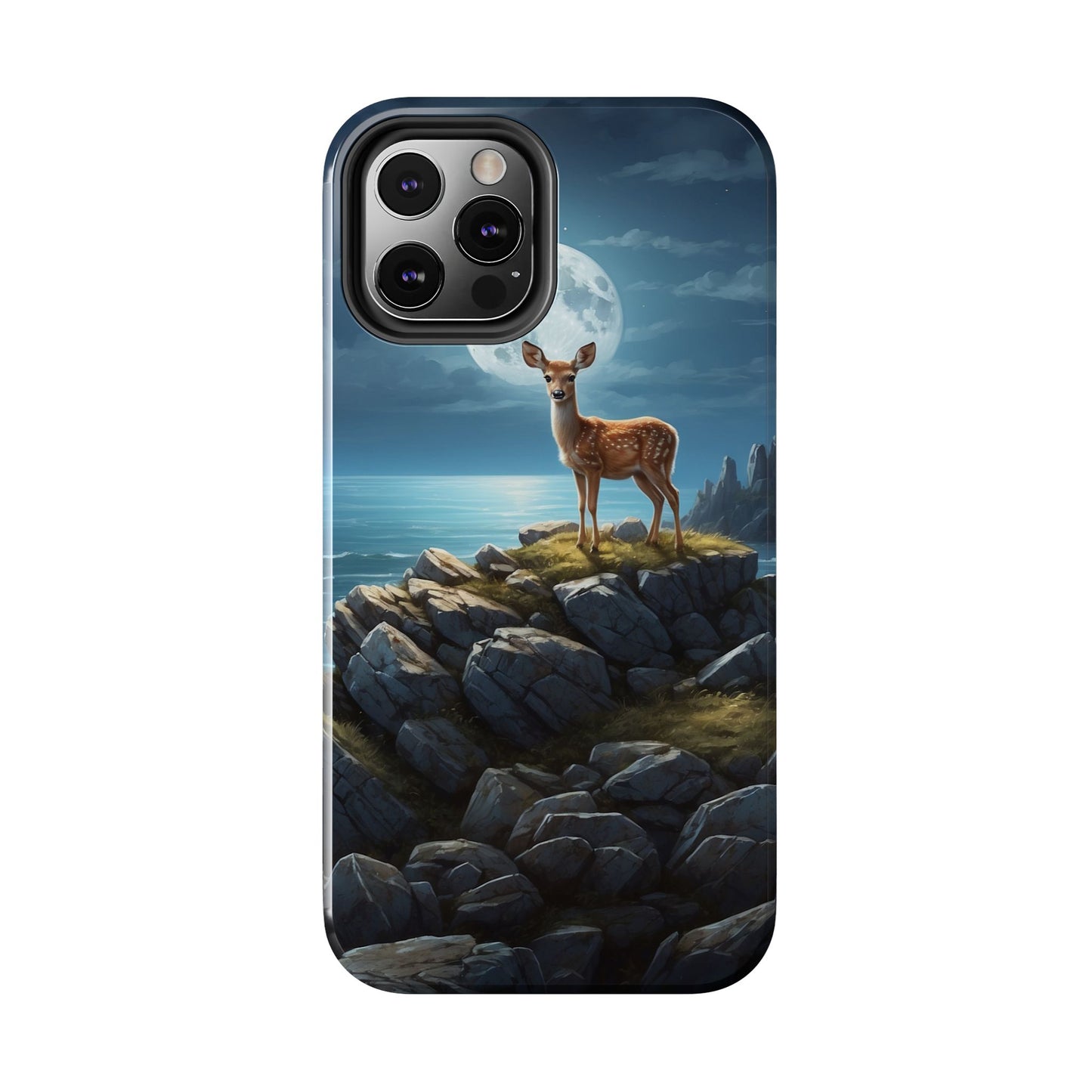 Enchanted Fawn Under the Moonlit Sky iPhone Case