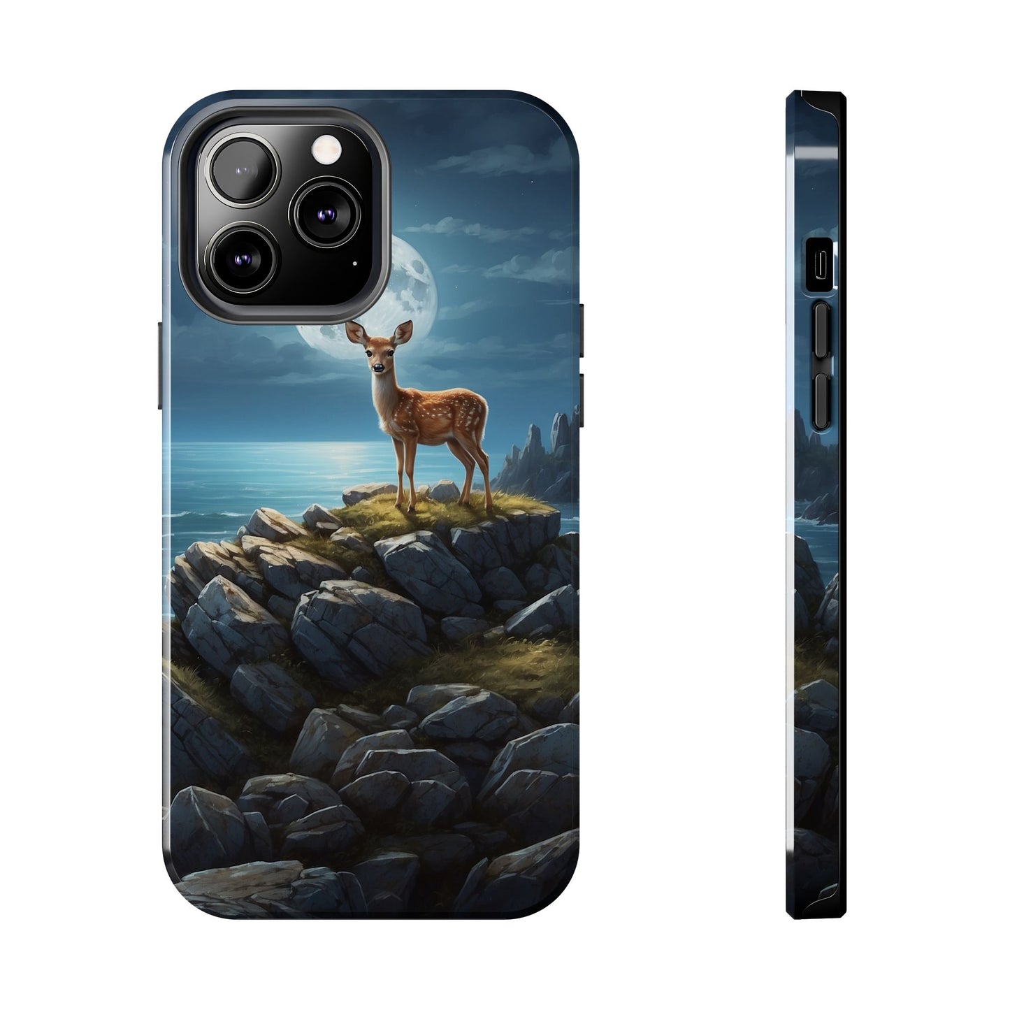 Enchanted Fawn Under the Moonlit Sky iPhone Case