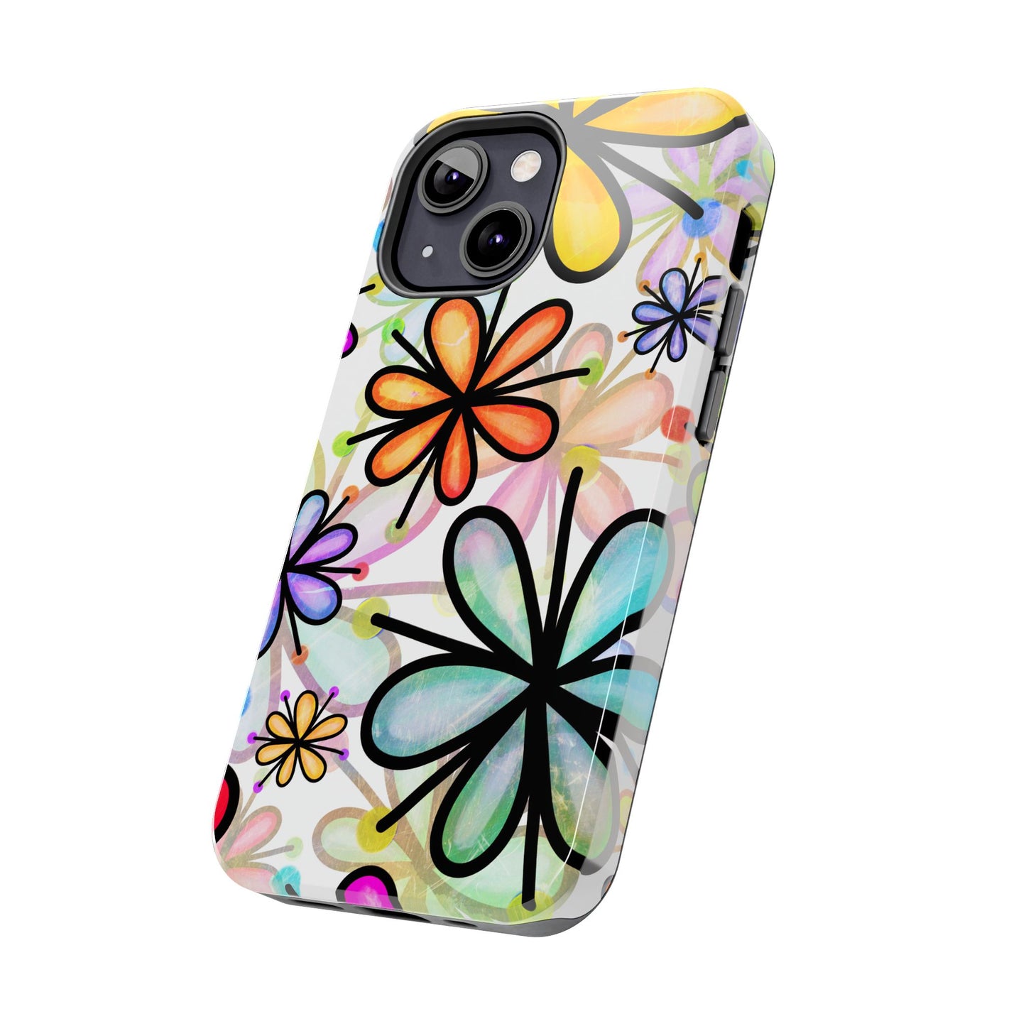 Retro Floral Pop iPhone Case – Ultra-Slim Design, High-Gloss Finish