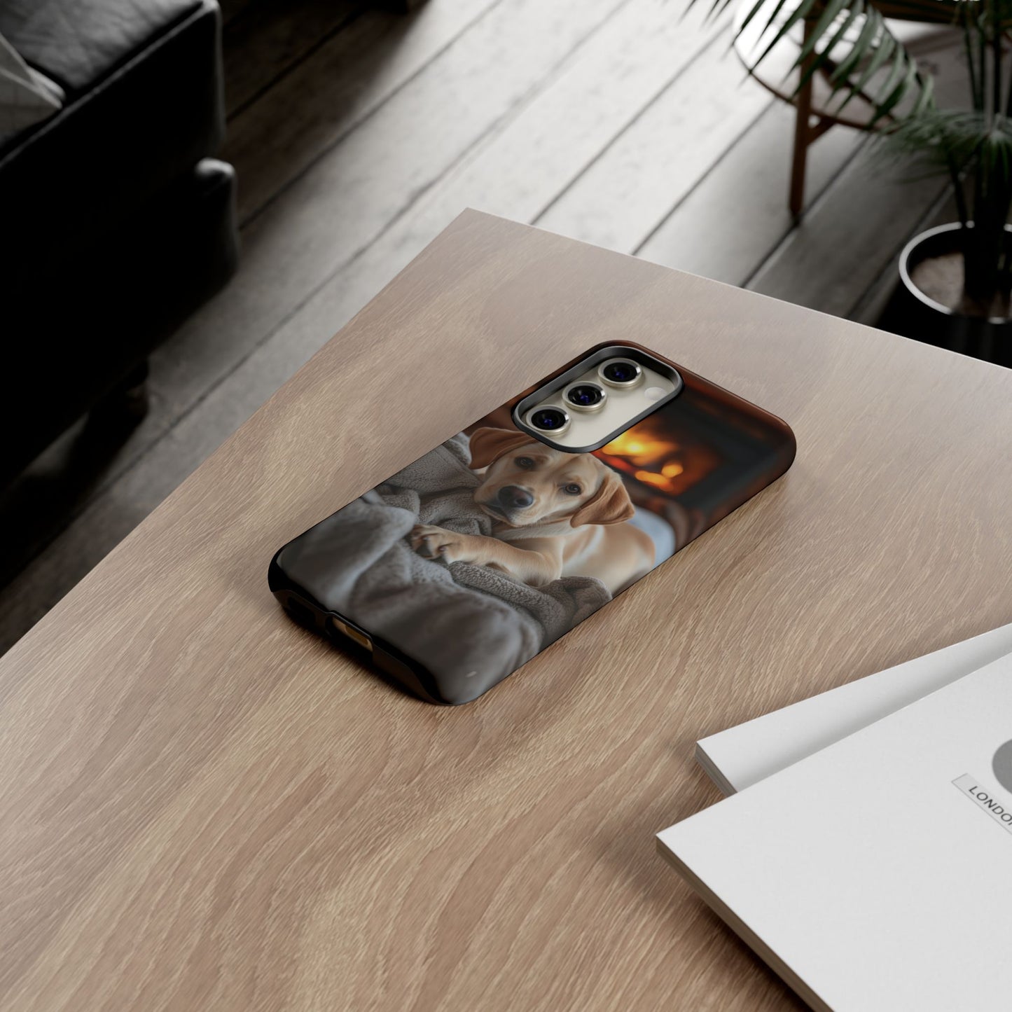 Cozy Labrador by the Fireplace - Samsung Galaxy Case