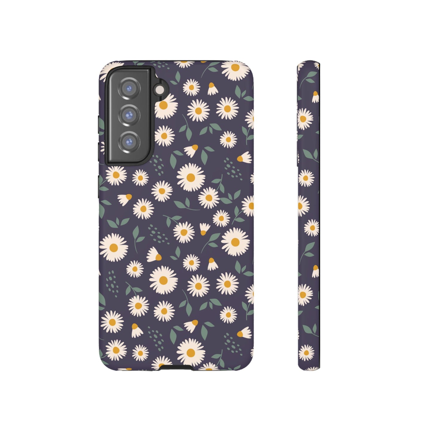 Midnight Daisy Samsung Galaxy Case – Dark Navy Floral Design, Slim and Protective