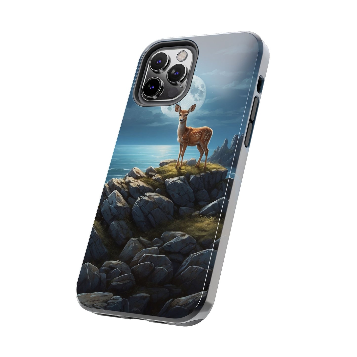 Enchanted Fawn Under the Moonlit Sky iPhone Case