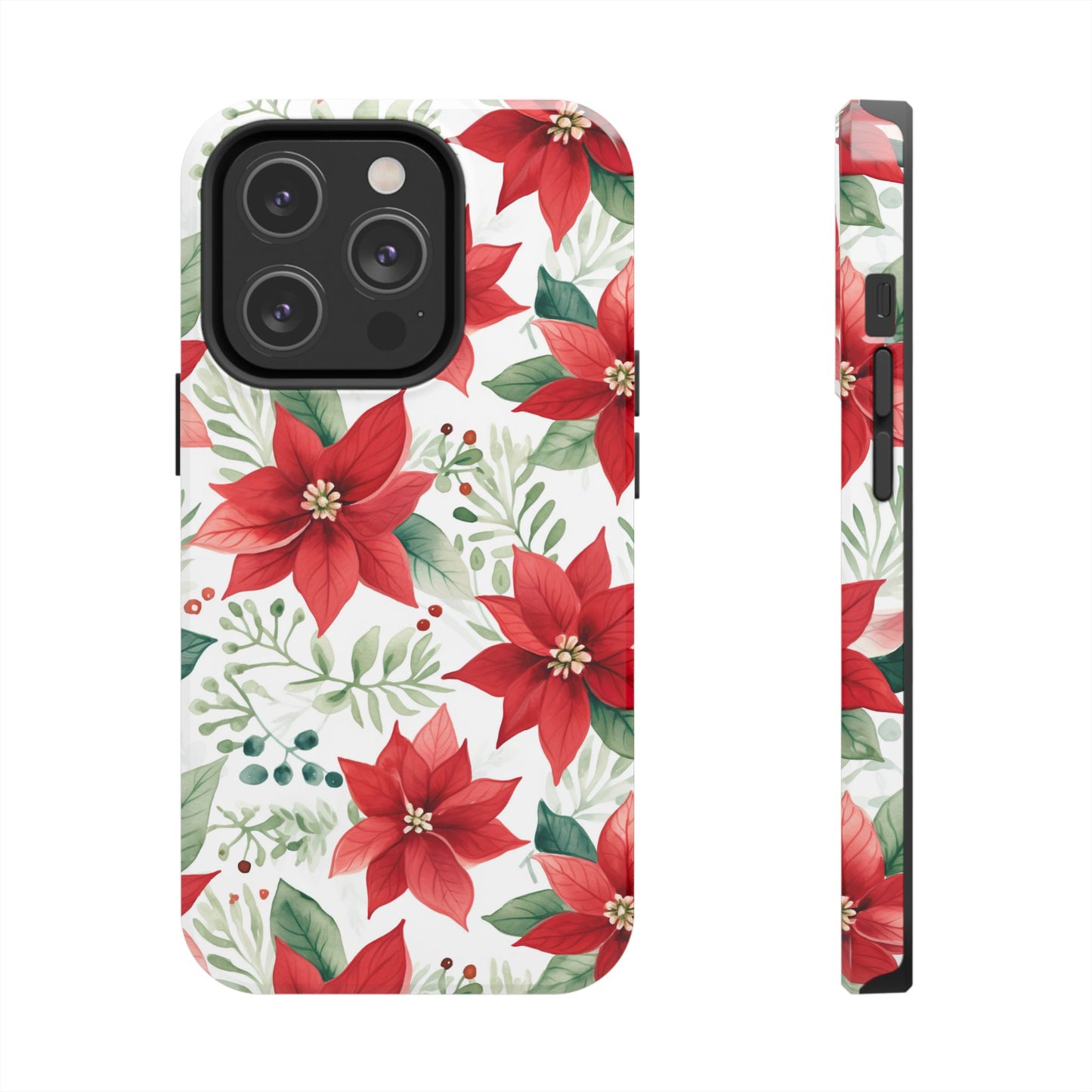Festive Poinsettia Holiday Pattern – iPhone Series Case