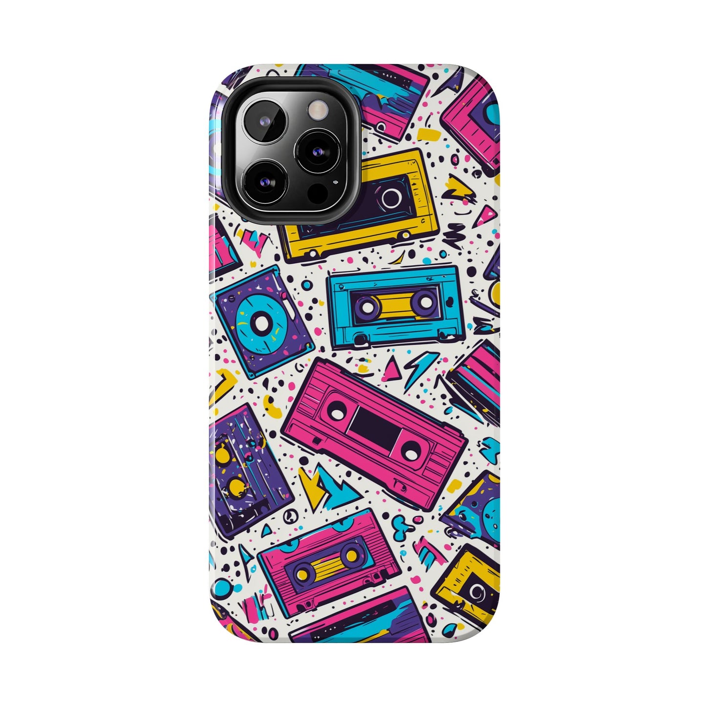 Retro Cassette Vibes Tough iPhone Case – Bold 80s Tape Design, Shockproof Protection - BOGO Cases
