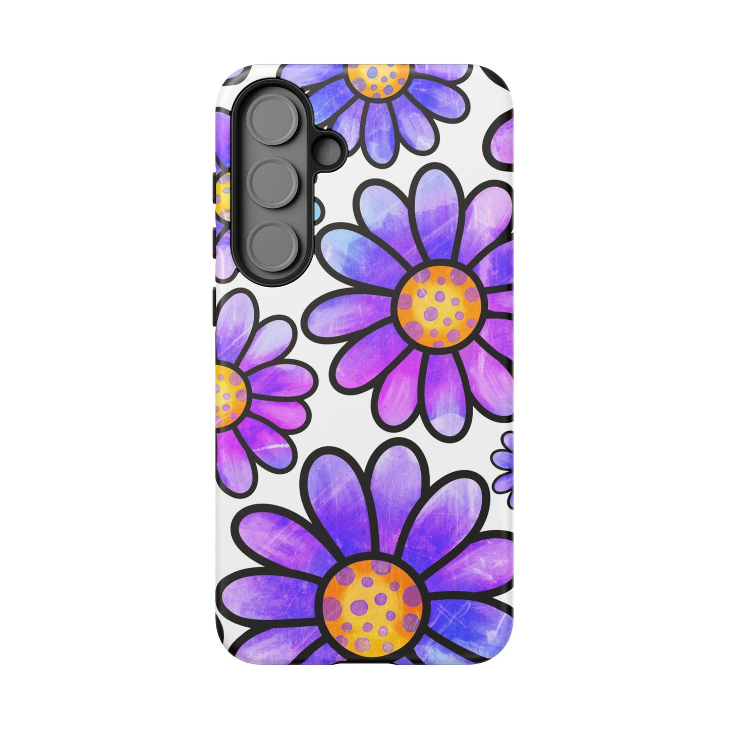 Purple Daisy Delight Samsung Galaxy Case – Slim Profile, Glossy Finish
