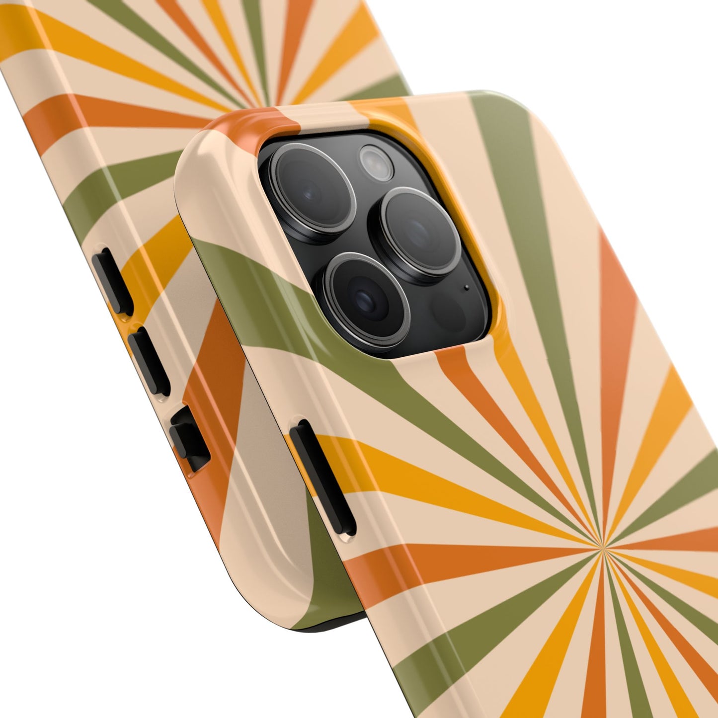 Retro Sunburst iPhone Case – Bold Geometric Design, Durable Shockproof Protection