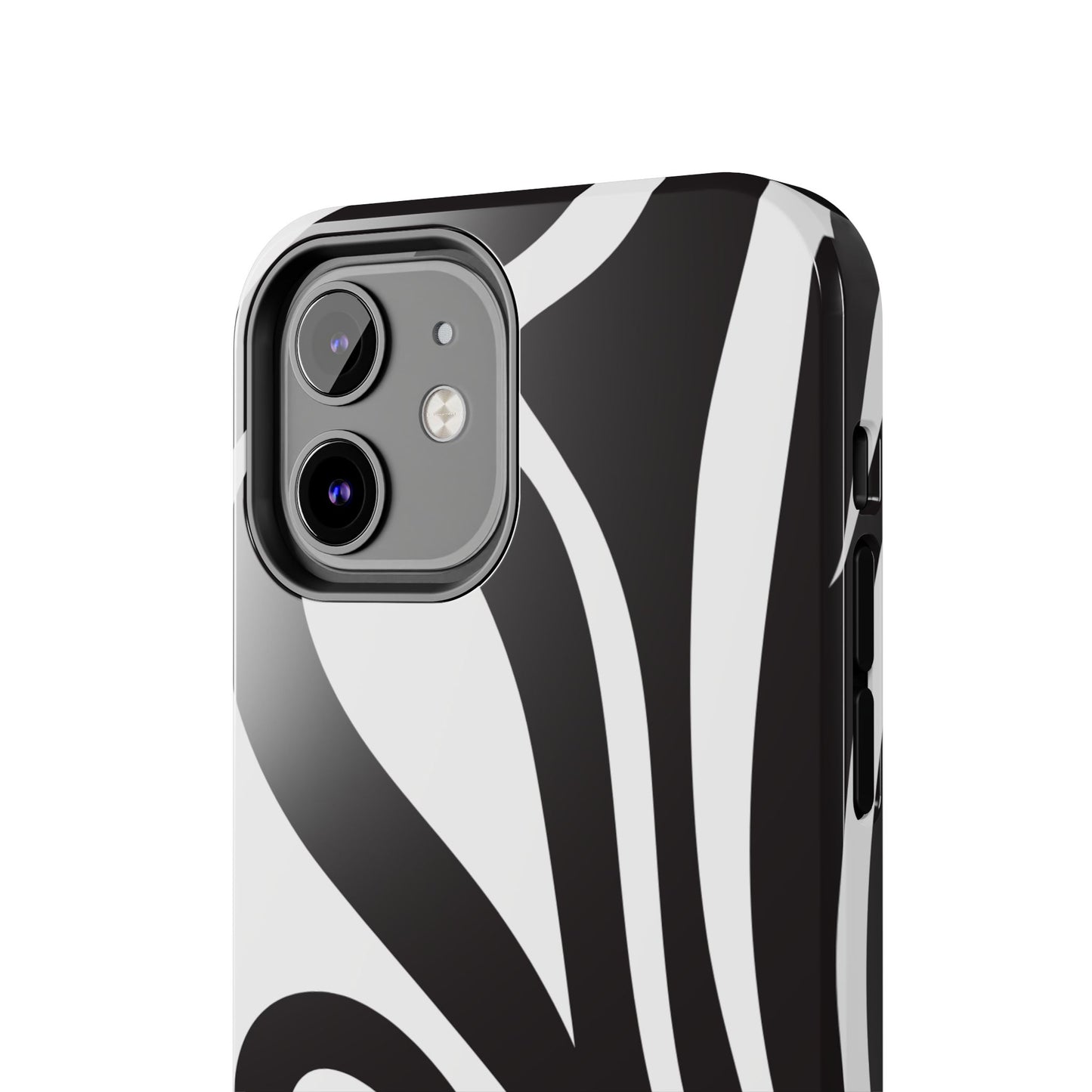 Modern Black and White Abstract Tough iPhone Case – Bold Graphic Pattern with Dual-Layer Protection