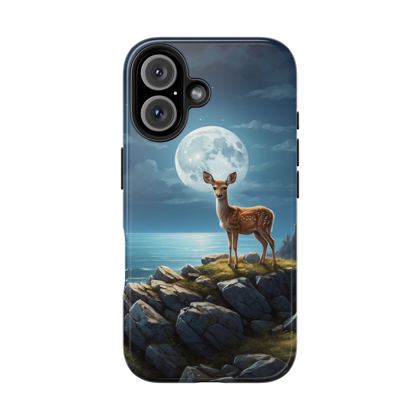 Enchanted Fawn Under the Moonlit Sky iPhone Case