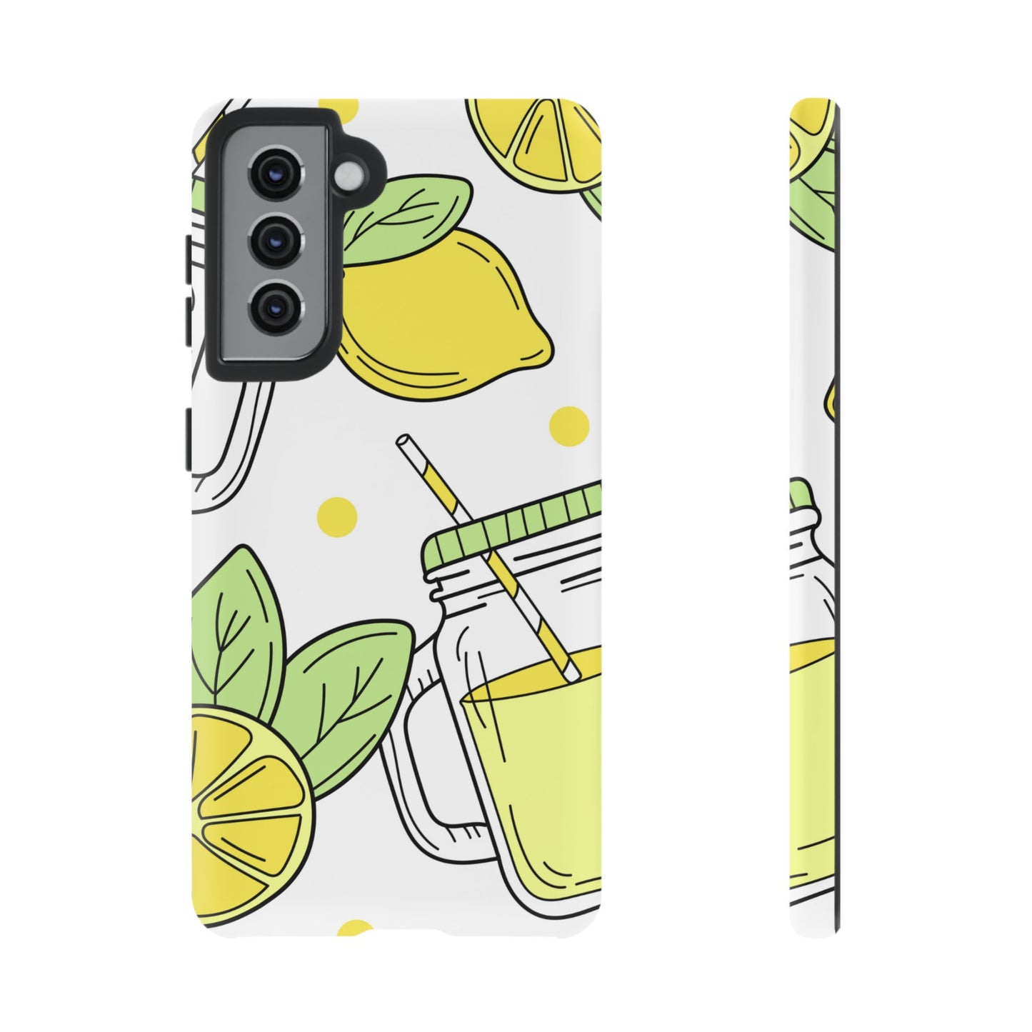 Lemonade Love Tough Samsung Galaxy Case – Fun Lemon Mason Jar Design, Dual-Layer Protection