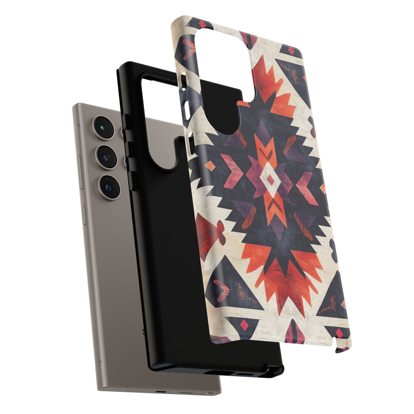Boho Tribal Starburst Tough Samsung Galaxy  Case – Vibrant Geometric Design, Dual-Layer Protection