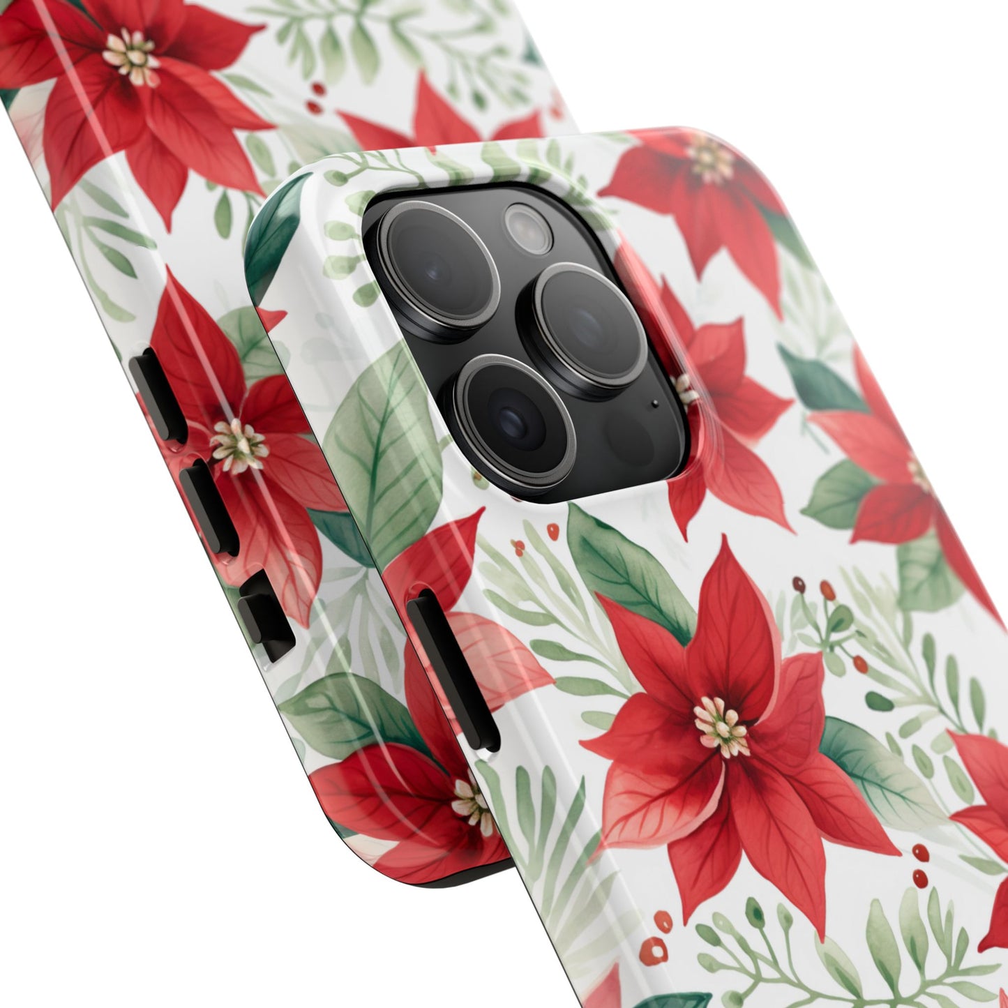 Festive Poinsettia Holiday Pattern – iPhone Series Case