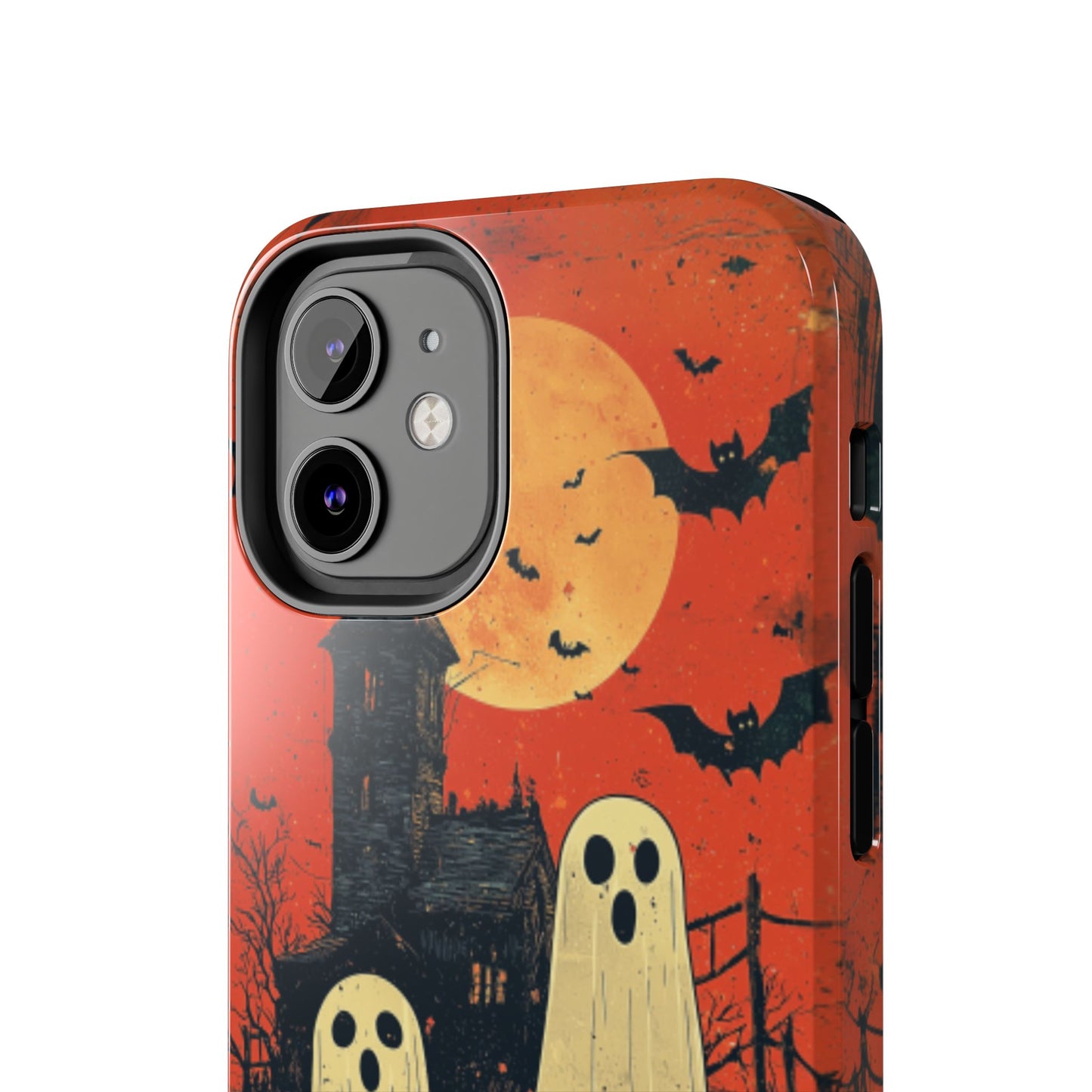 Haunted House & Ghosts iPhone Case – Spooky Halloween Full Moon Design