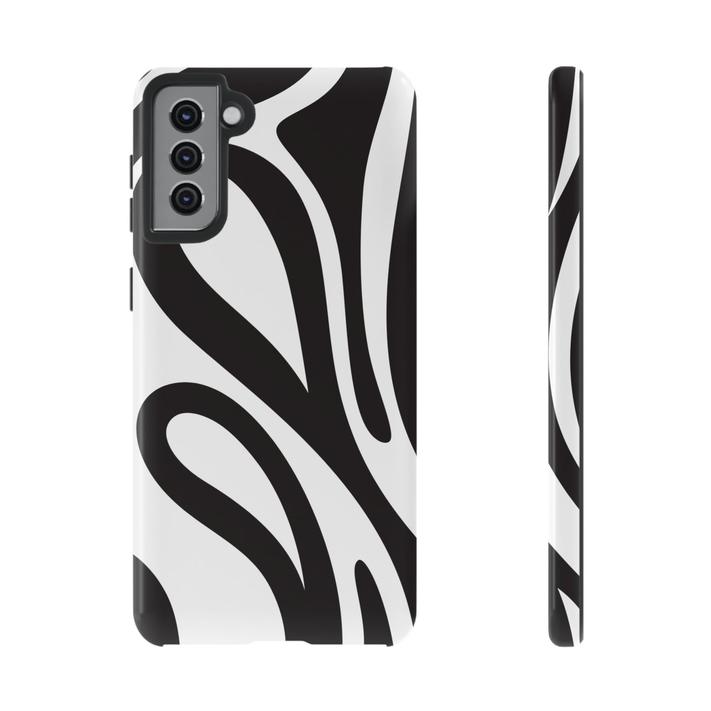 Modern Black and White Abstract Tough Samsung Galaxy Case – Bold Graphic Pattern with Dual-Layer Protection