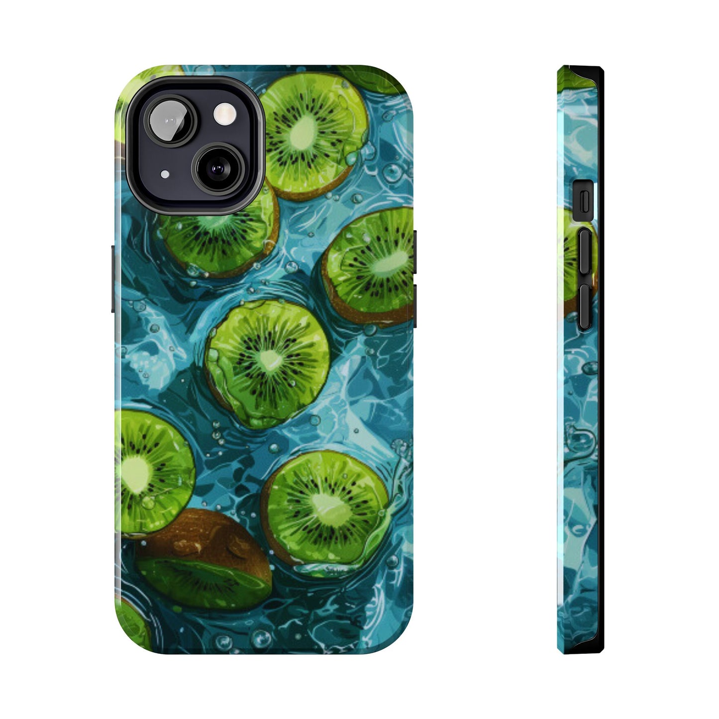Tropical Kiwi Splash iPhone Case – Tough Dual - Layer, Vibrant Summer Design - BOGO Cases