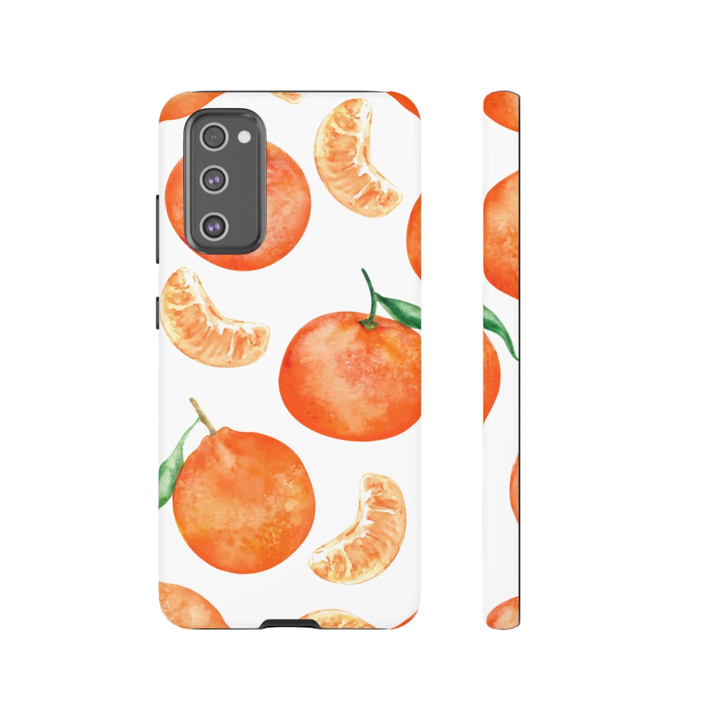 Tangerine Dreams Tough Samsung Galaxy Case – Watercolor Orange Design, Shockproof Dual Protection