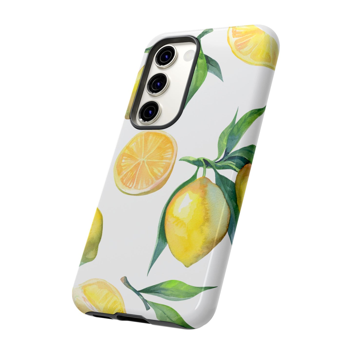 Lemon Grove Watercolor Tough Samsung Galaxy  Case – Fresh Citrus Design, Dual-Layer Protection