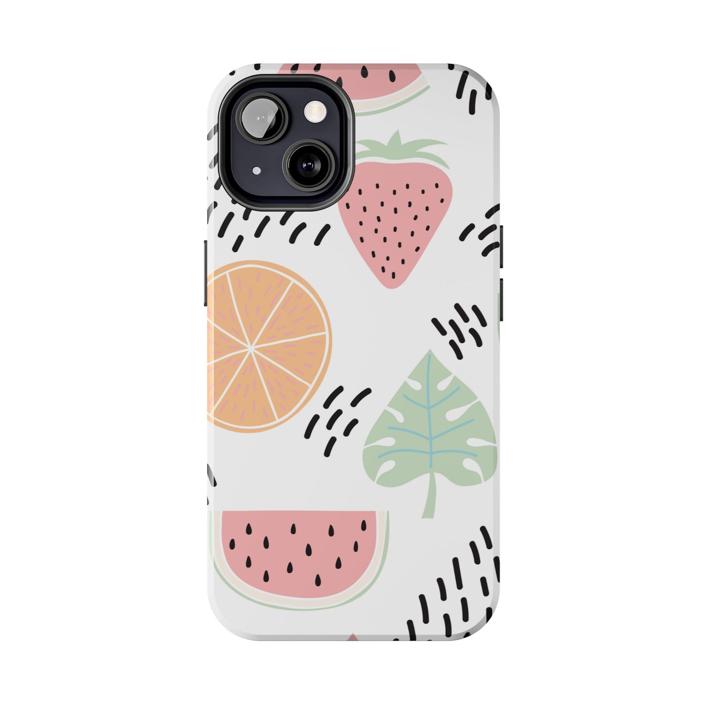 Tropical Fruit Fiesta Tough iPhone Case – Fun Watermelon, Pineapple, and Citrus Design - BOGO Cases