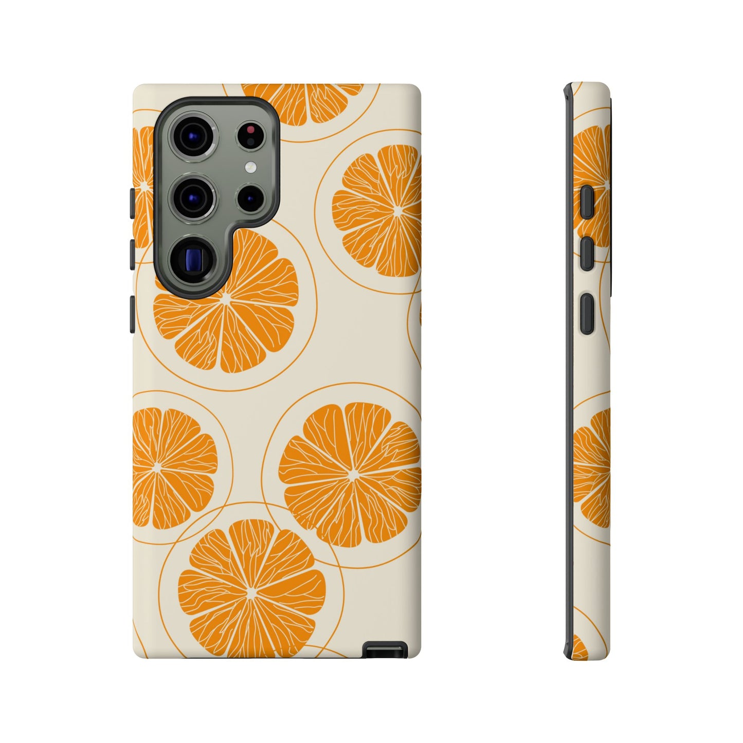 Citrus Burst Pattern Tough Samsung Galaxy  Case – Bold Orange Design, Shockproof Protection