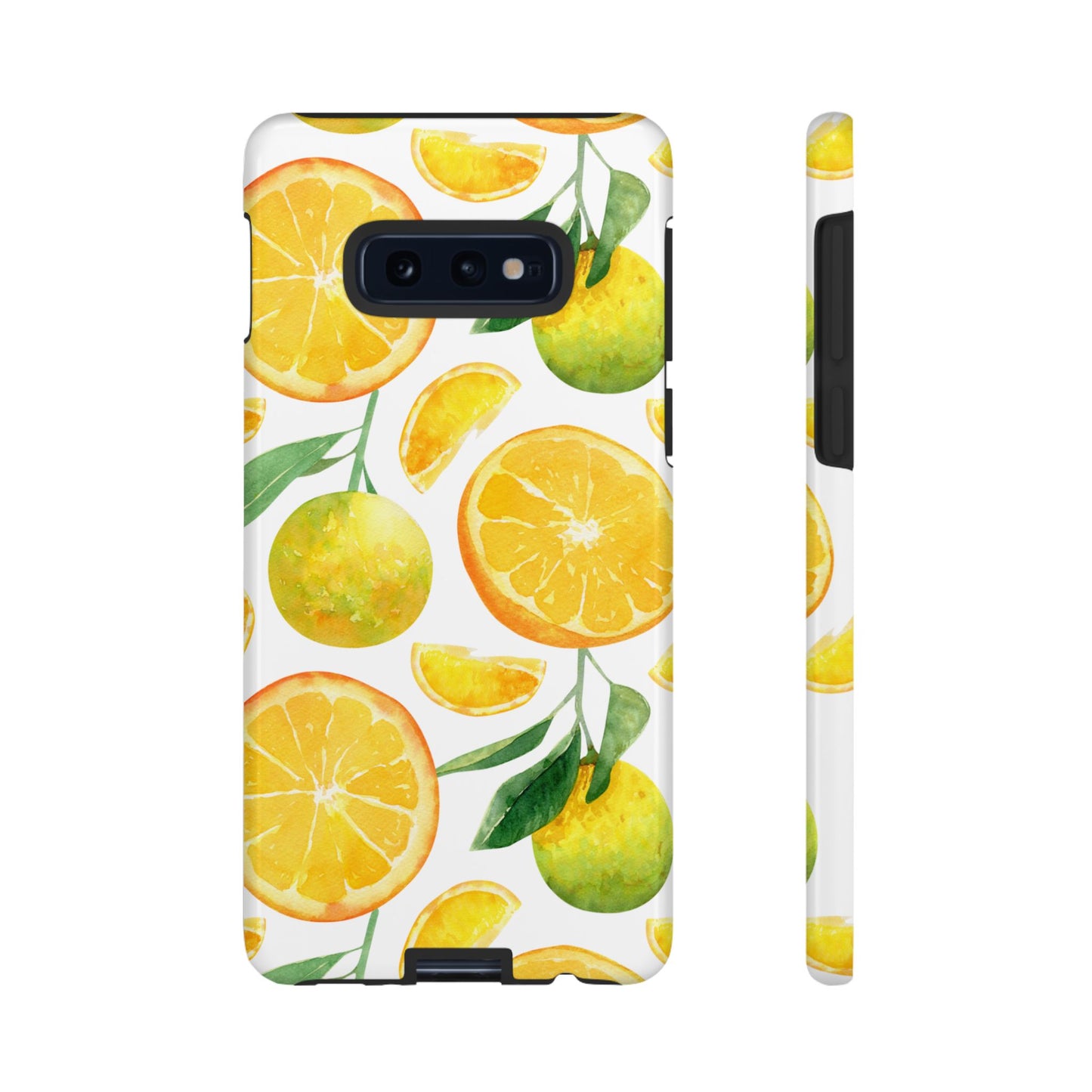 Sunny Citrus Grove Tough Samsung Galaxy Case – Watercolor Orange Design, Dual-Layer Protection