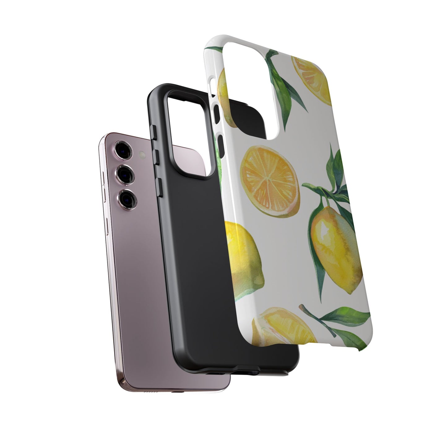 Lemon Grove Watercolor Tough Samsung Galaxy  Case – Fresh Citrus Design, Dual-Layer Protection