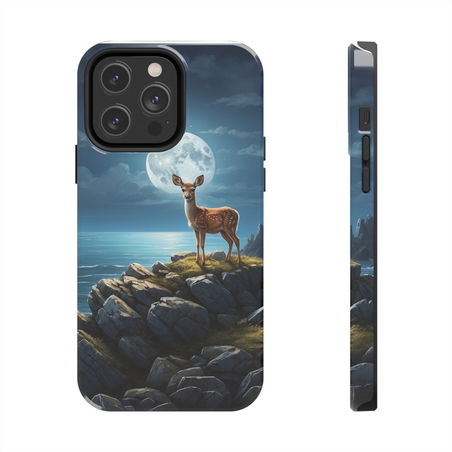 Enchanted Fawn Under the Moonlit Sky iPhone Case