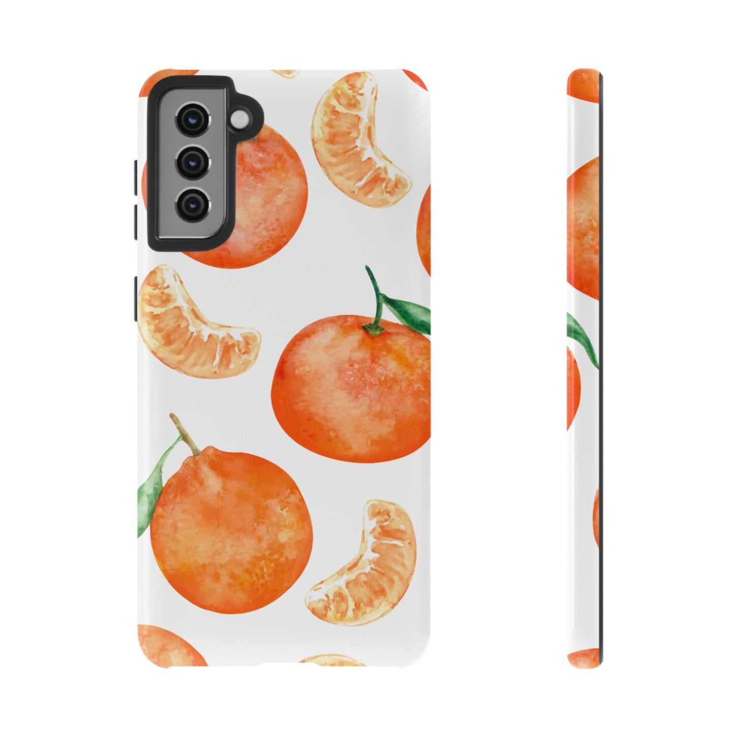 Tangerine Dreams Tough Samsung Galaxy Case – Watercolor Orange Design, Shockproof Dual Protection