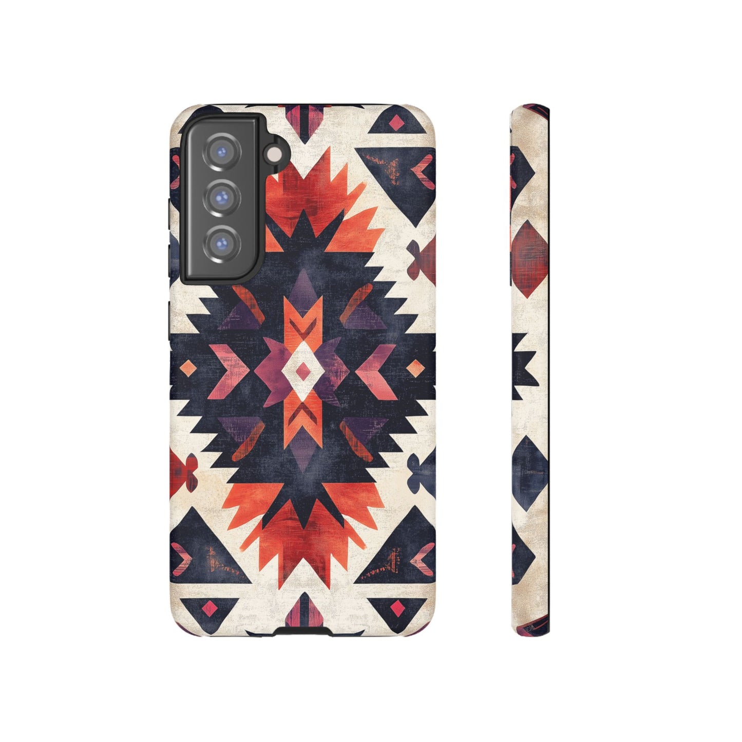 Boho Tribal Starburst Tough Samsung Galaxy  Case – Vibrant Geometric Design, Dual-Layer Protection