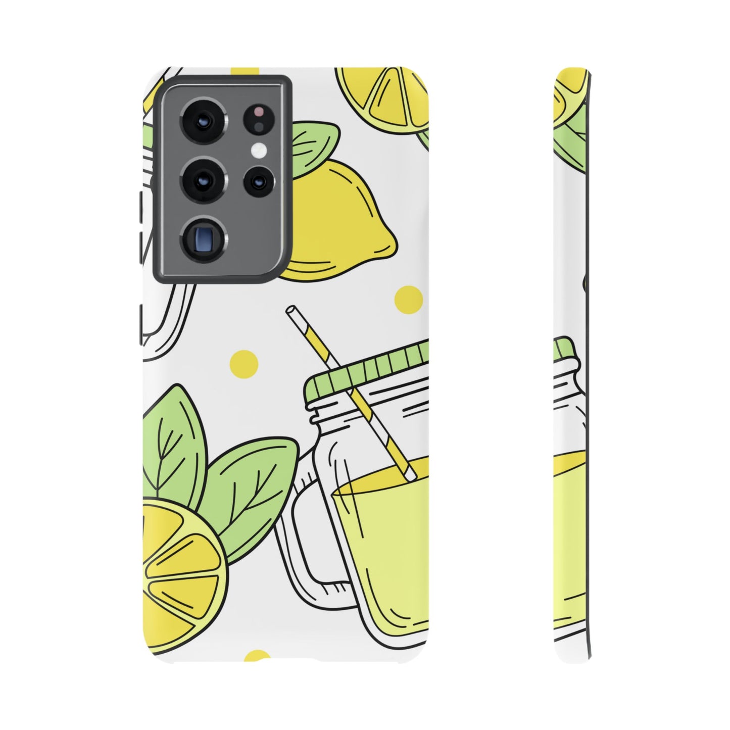 Lemonade Love Tough Samsung Galaxy Case – Fun Lemon Mason Jar Design, Dual-Layer Protection
