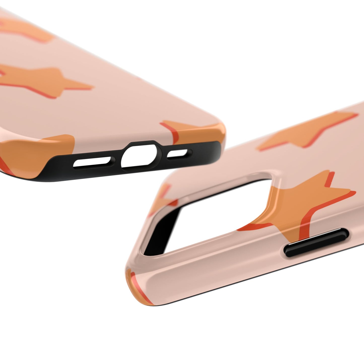 Retro Orange Stars iPhone Case – Shock-Resistant, Smooth Matte Finish, Dual-Layer Design