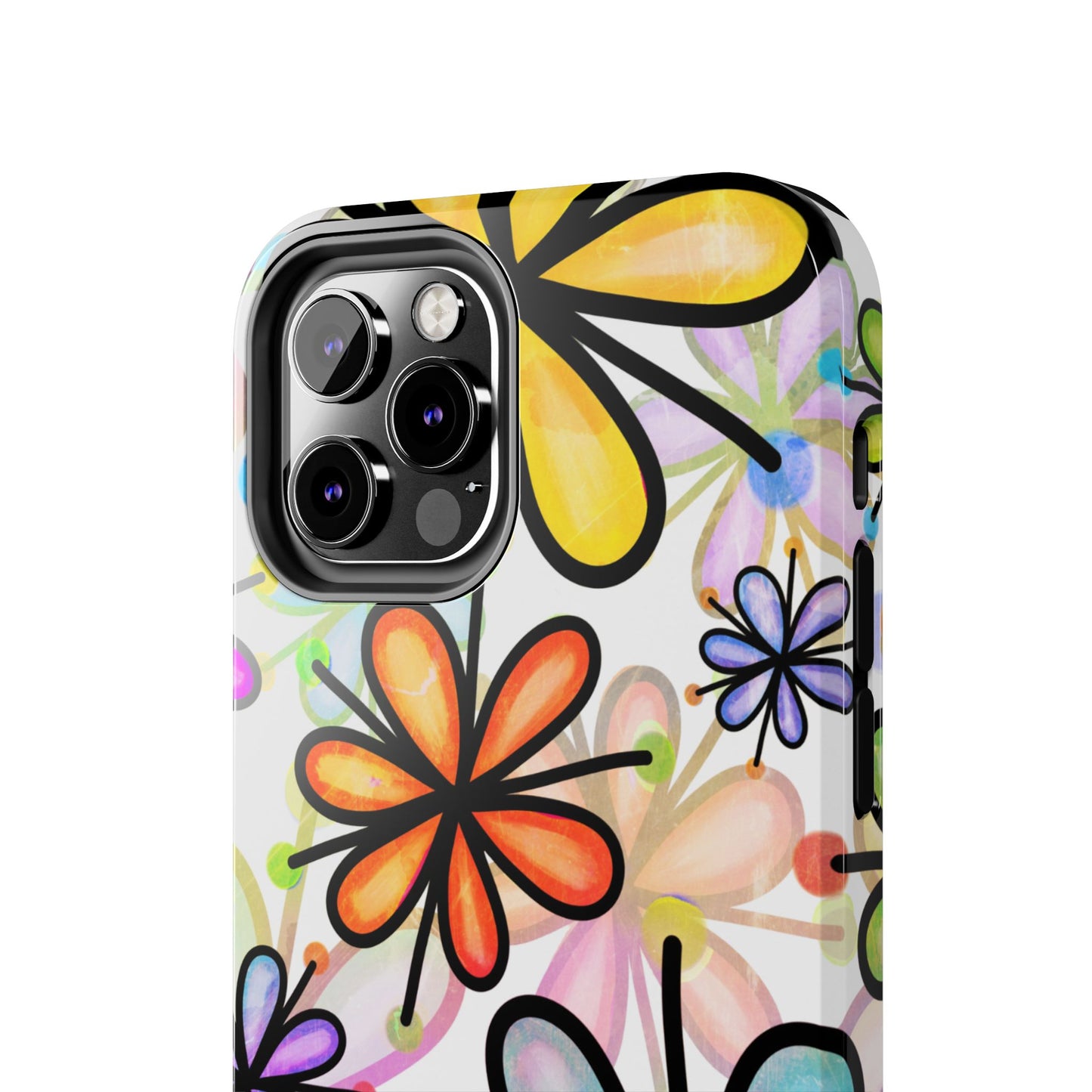 Retro Floral Pop iPhone Case – Ultra-Slim Design, High-Gloss Finish