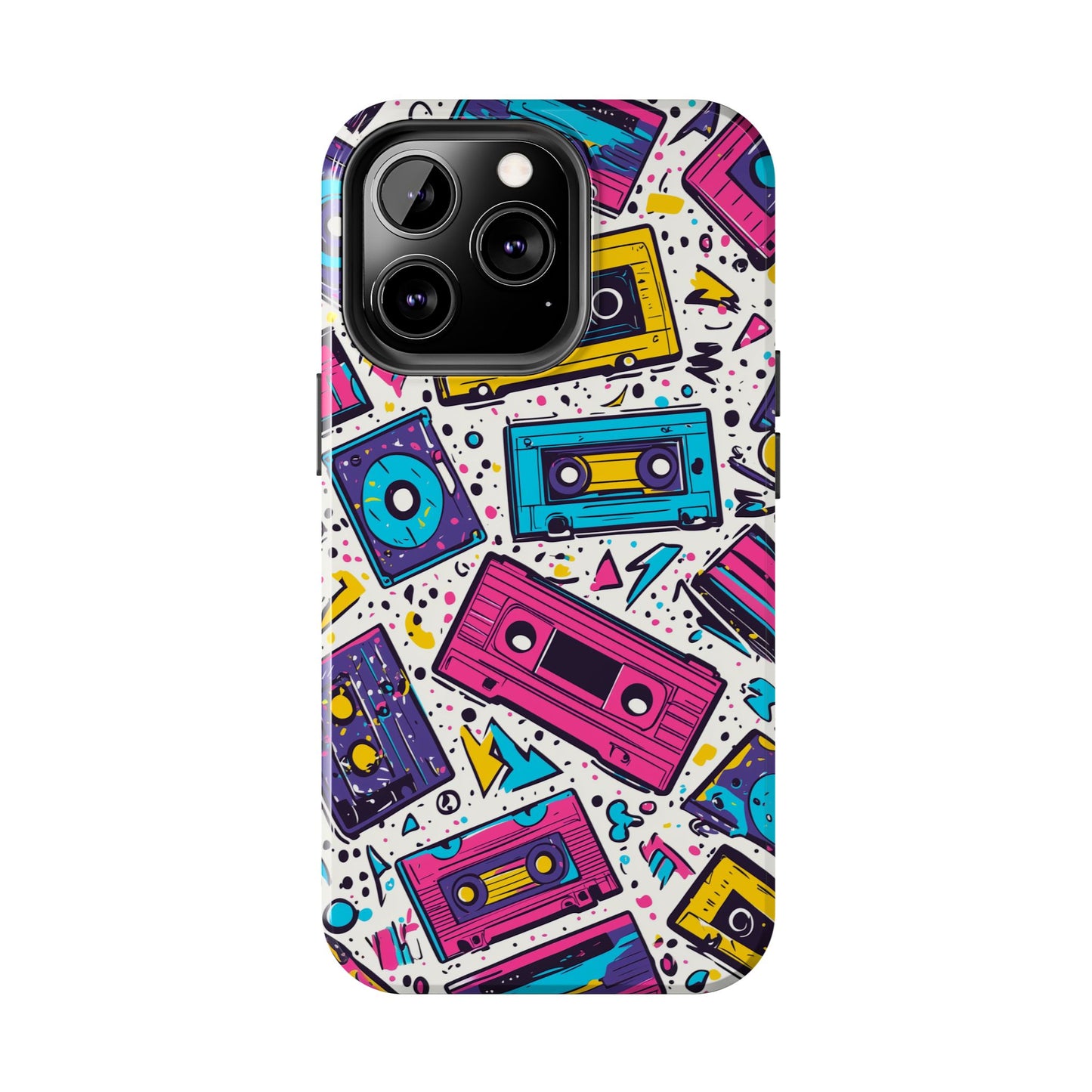 Retro Cassette Vibes Tough iPhone Case – Bold 80s Tape Design, Shockproof Protection - BOGO Cases