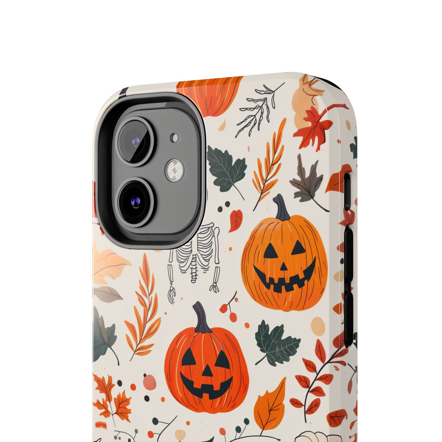Halloween Pumpkin & Skeleton iPhone Case – Spooky Autumn Design