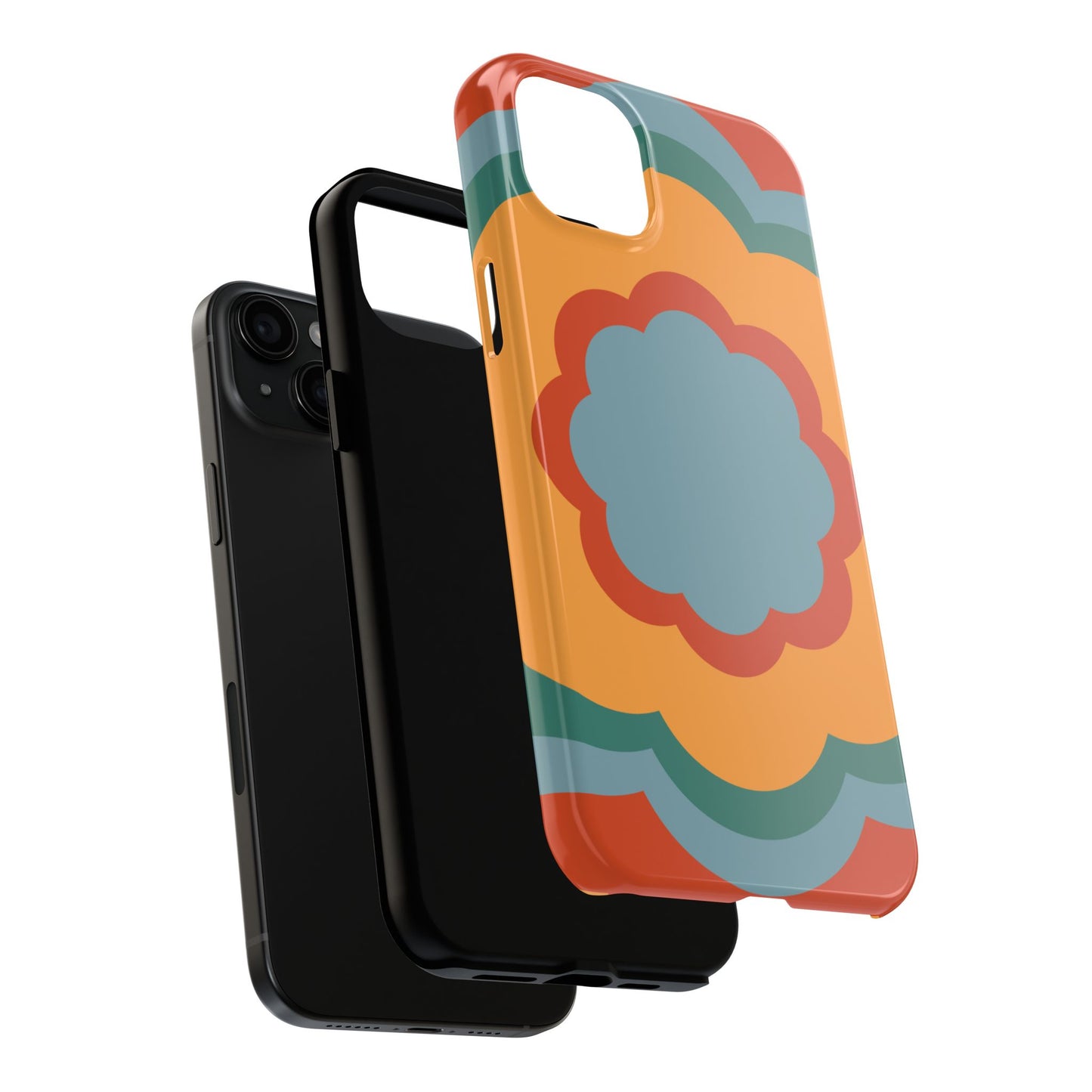 Retro Flower Power iPhone Case – Bold 70s-Inspired Design with Dual-Layer Protection