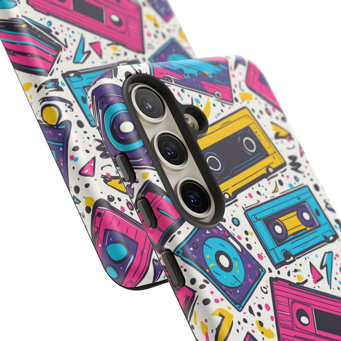 Retro Cassette Vibes Tough Samsung Galaxy  Case – Bold 80s Tape Design, Shockproof Protection