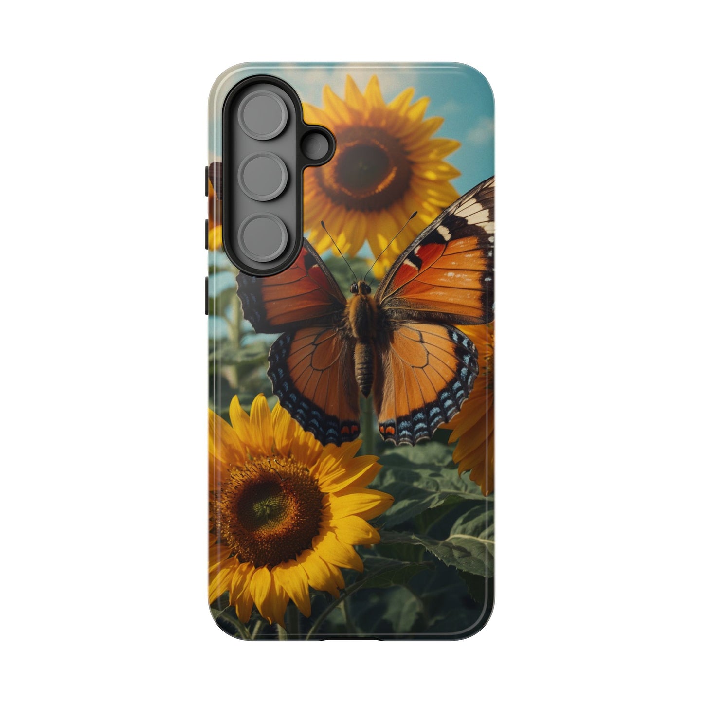 Vibrant Butterfly & Sunflower – Samsung Galaxy Case