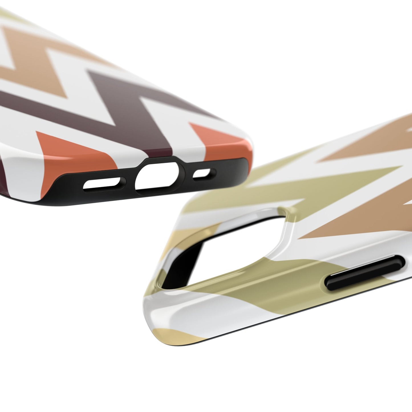 Earthy Chevron iPhone Case – Boho-Inspired Design with Dual-Layer Protection