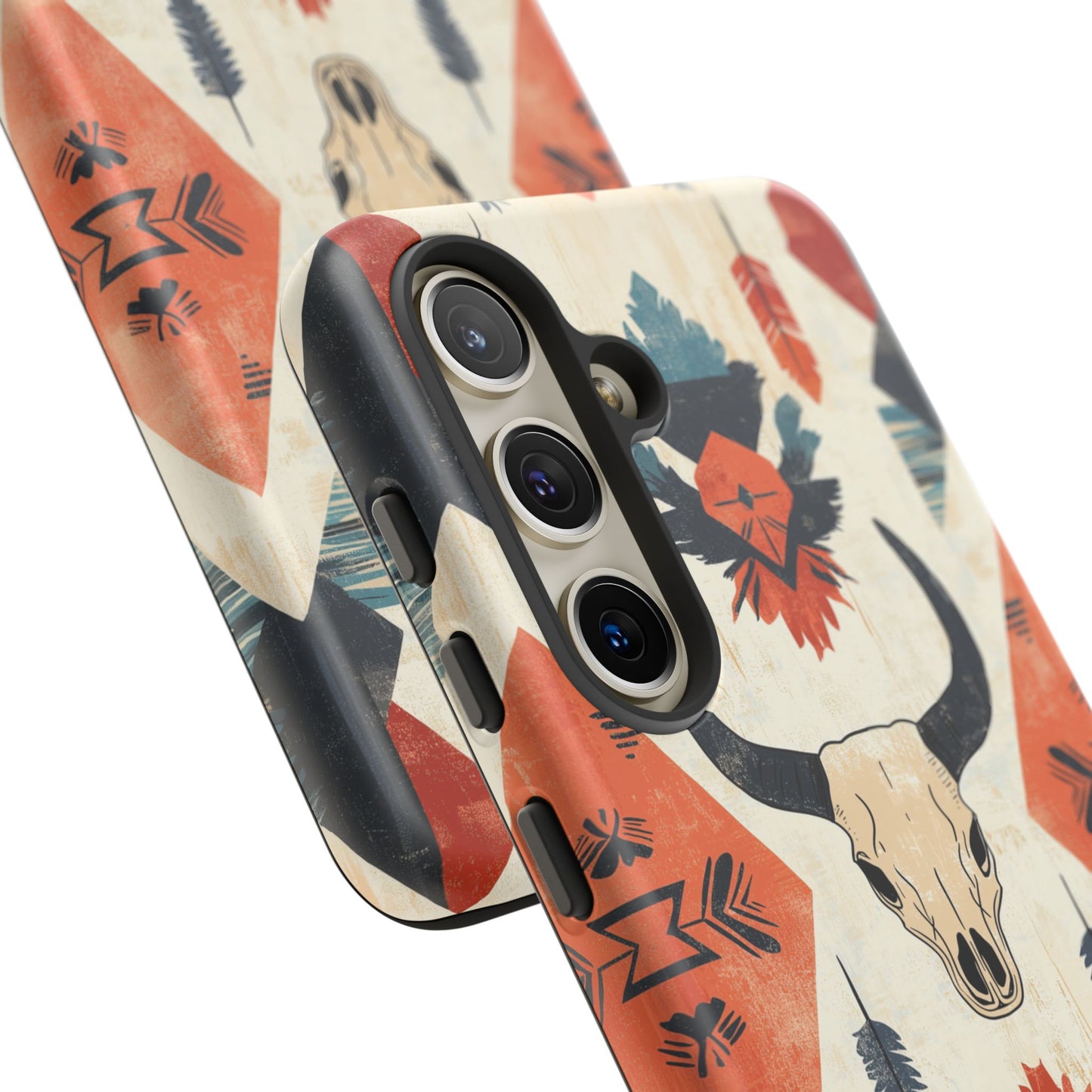 Southwestern Boho Skull Tough Samsung Galaxy Case – Durable Matte Finish, Dual-Layer Protection