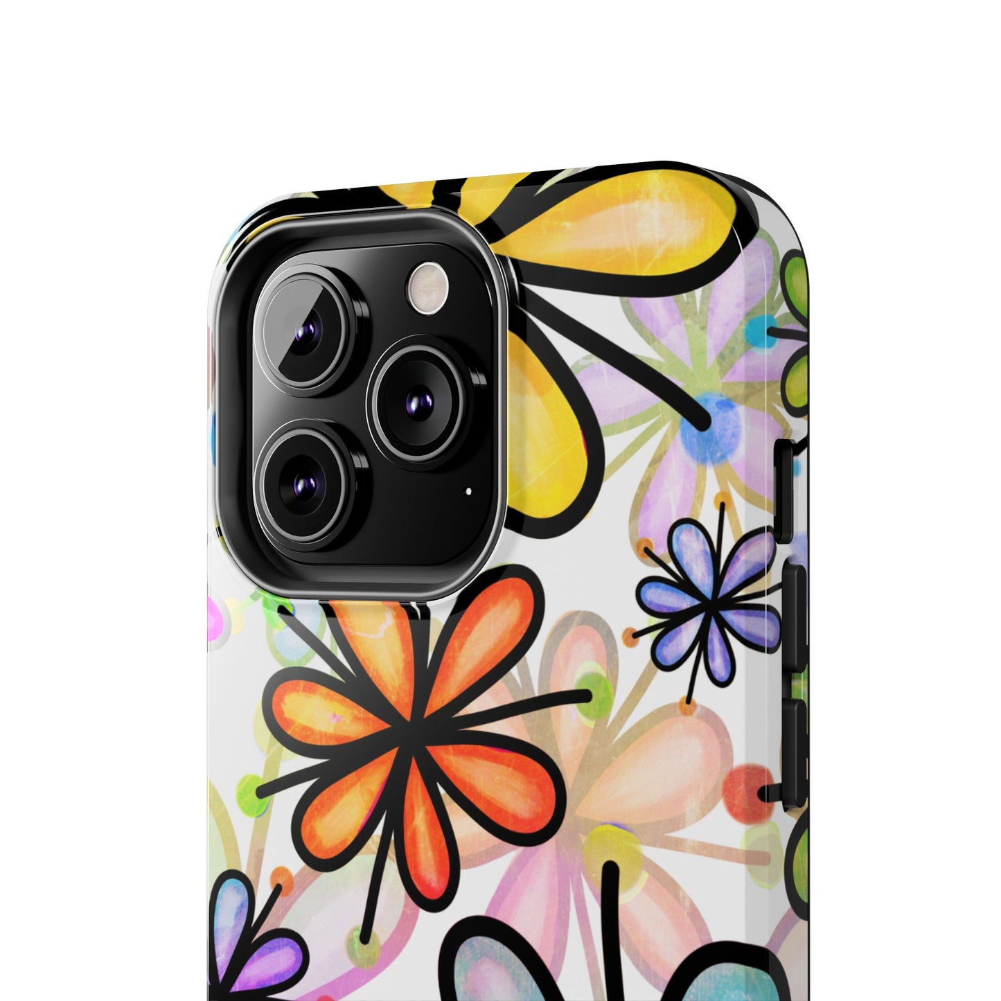 Retro Floral Pop iPhone Case – Ultra-Slim Design, High-Gloss Finish
