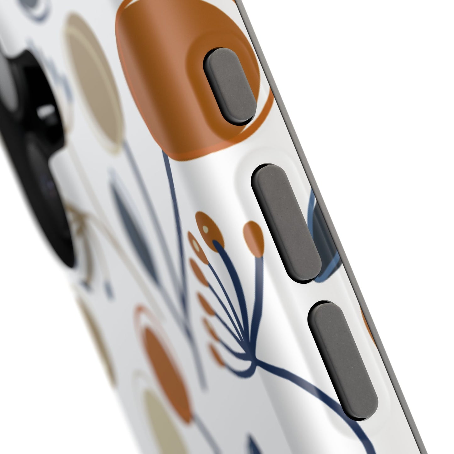 Modern Botanical Berries Tough MagSafe iPhone Case – Earthy Tones & Navy Accents, Shock-Resistant