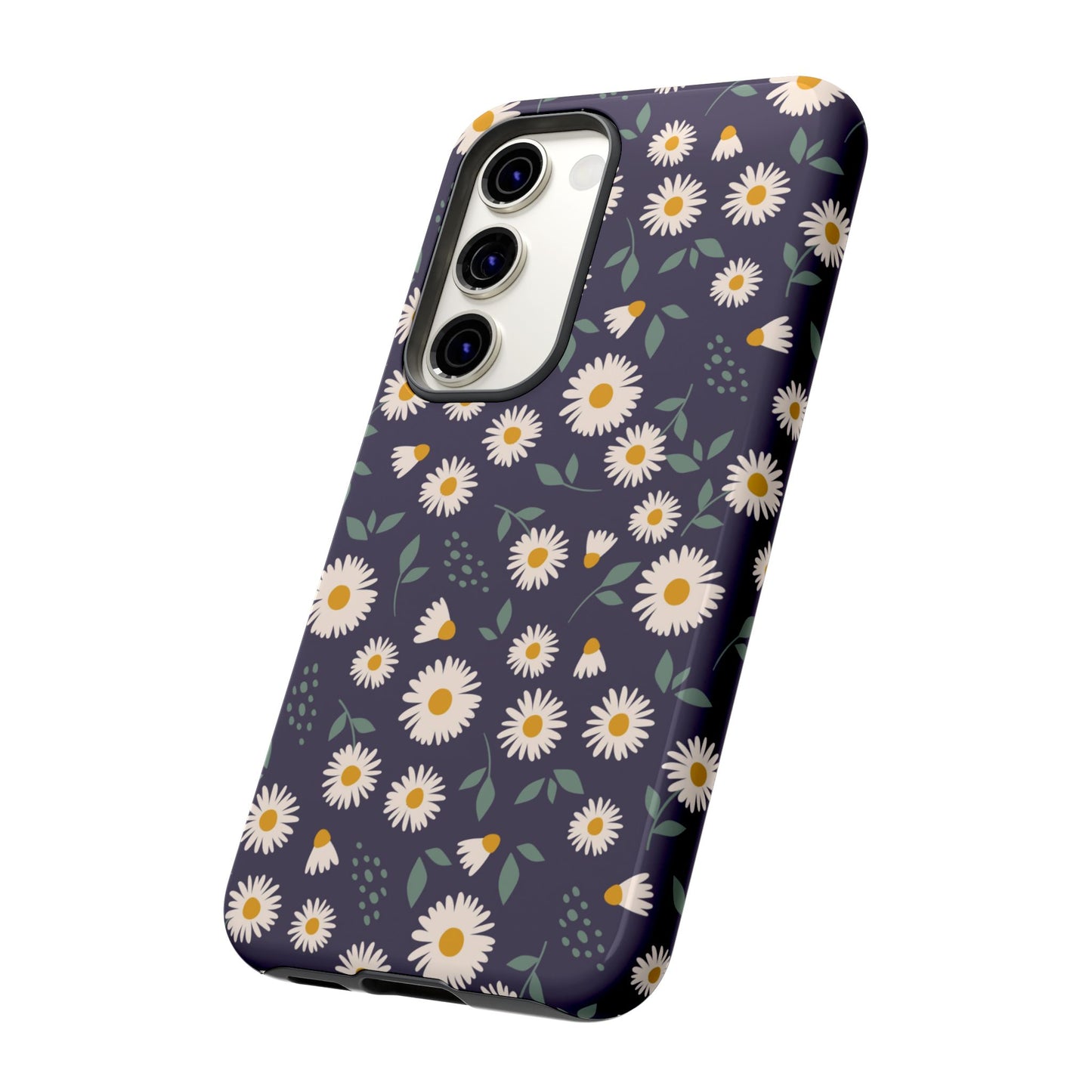 Midnight Daisy Samsung Galaxy Case – Dark Navy Floral Design, Slim and Protective