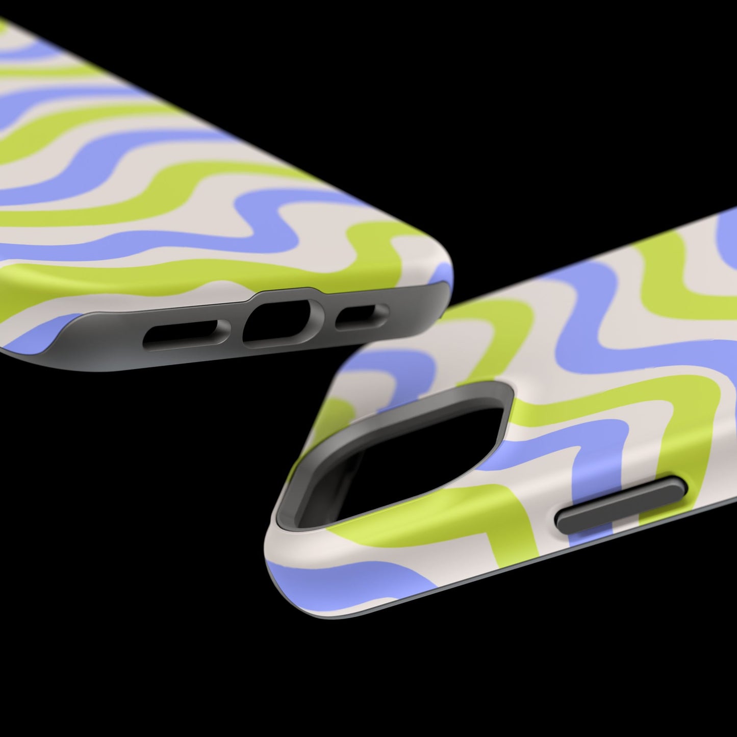 Neon Wave MagSafe iPhone Case – Bold Dual-Layer Protection with 70s-Inspired Vibe