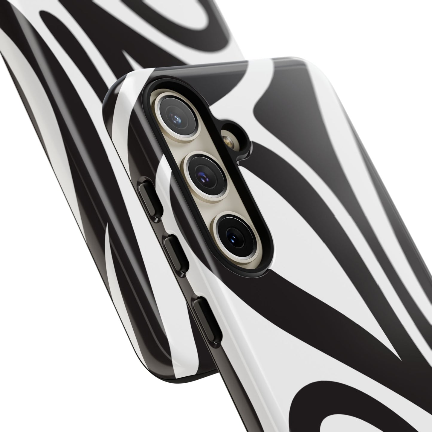 Modern Black and White Abstract Tough Samsung Galaxy Case – Bold Graphic Pattern with Dual-Layer Protection