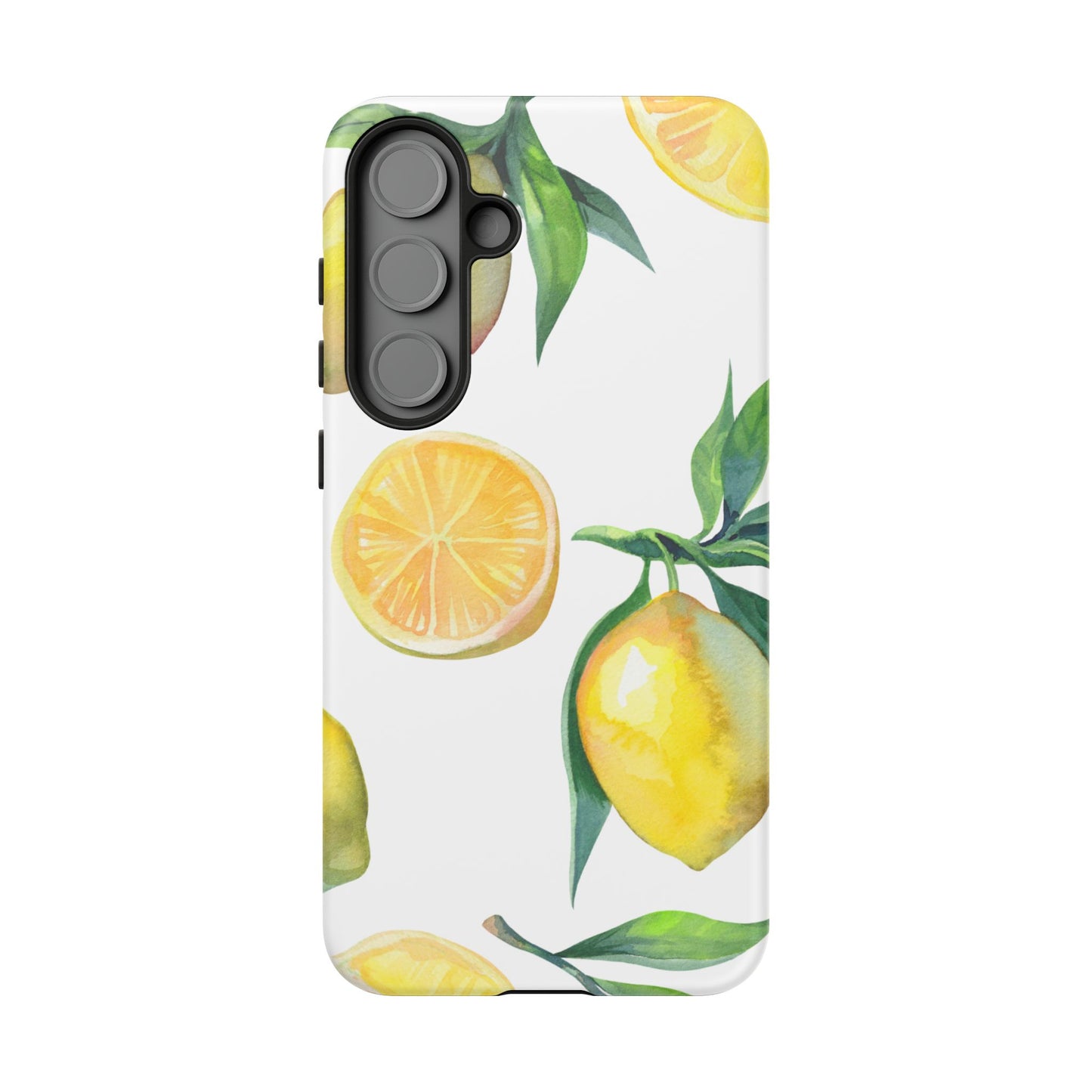 Lemon Grove Watercolor Tough Samsung Galaxy  Case – Fresh Citrus Design, Dual-Layer Protection