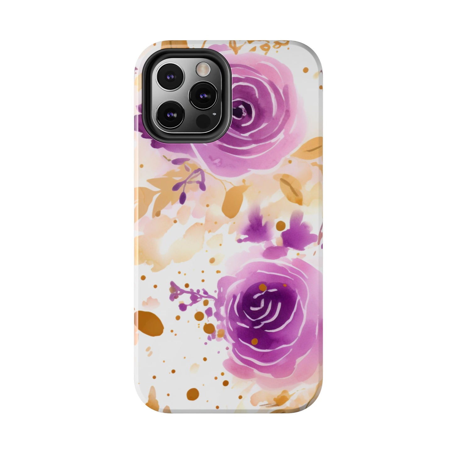 Soft Purple & Gold Floral Splash - iPhone Series Case