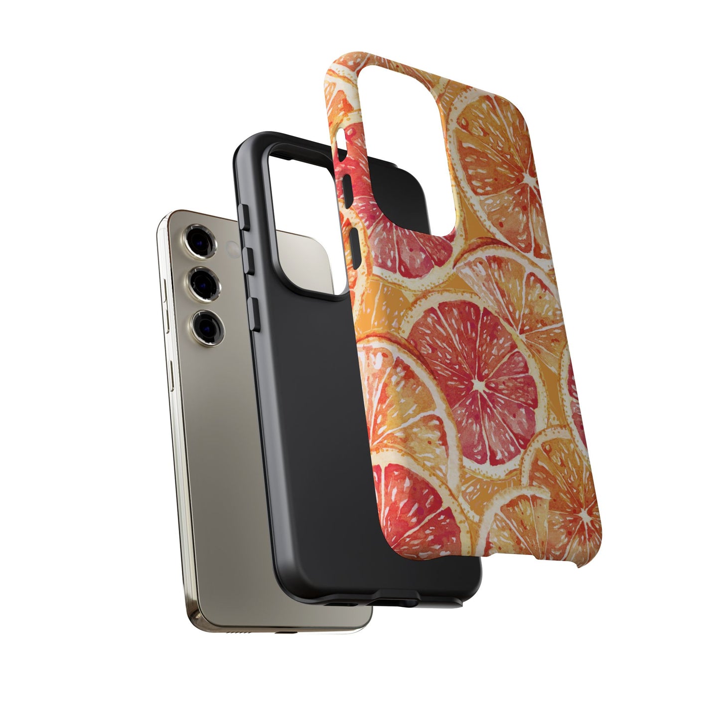Watercolor Citrus Splash Tough Samsung Galaxy Case – Vibrant Fruit Print, Shock-Resistant Design