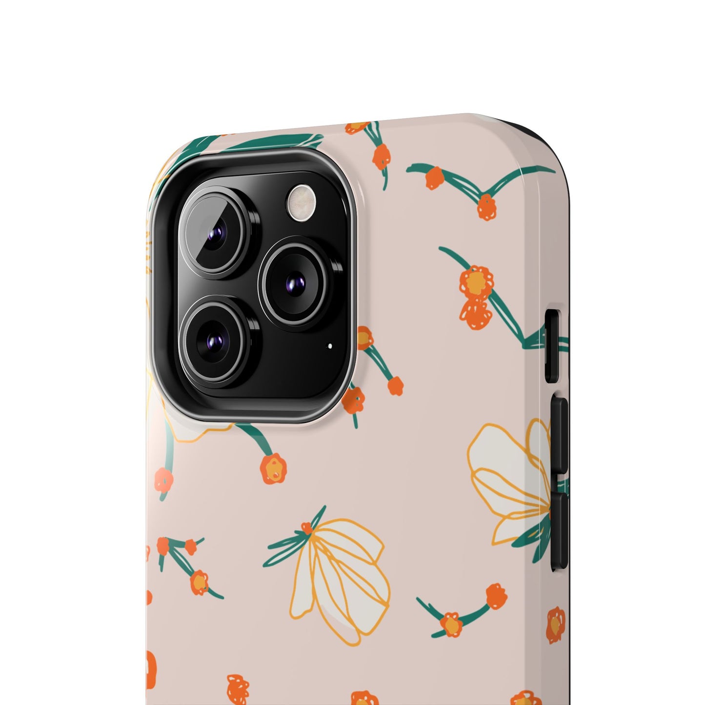 Elegant Magnolia Blossom Tough iPhone Case – Soft Blush Background, Shock - Resistant Design - BOGO Cases