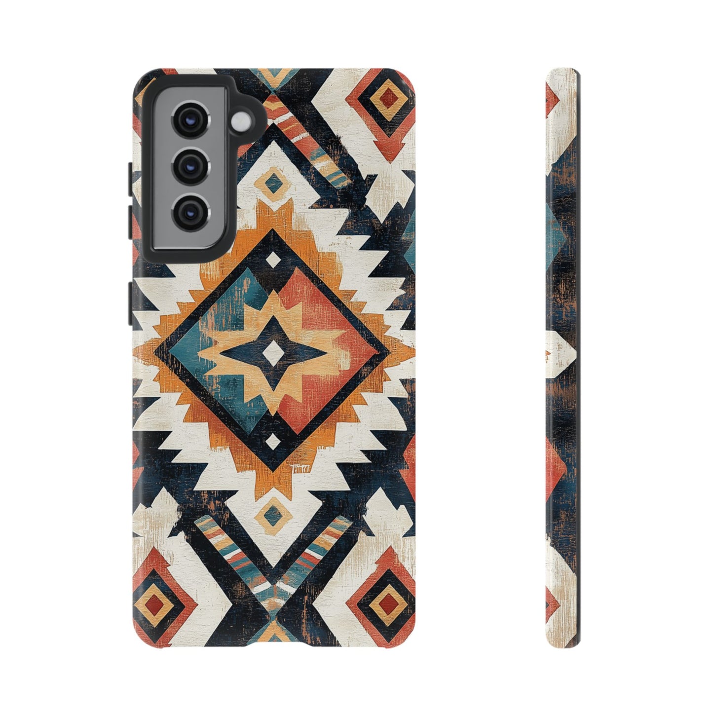 Vintage Southwestern Diamond Tough Samsung Galaxy Case – Rustic Tribal Design, Dual-Layer Protection