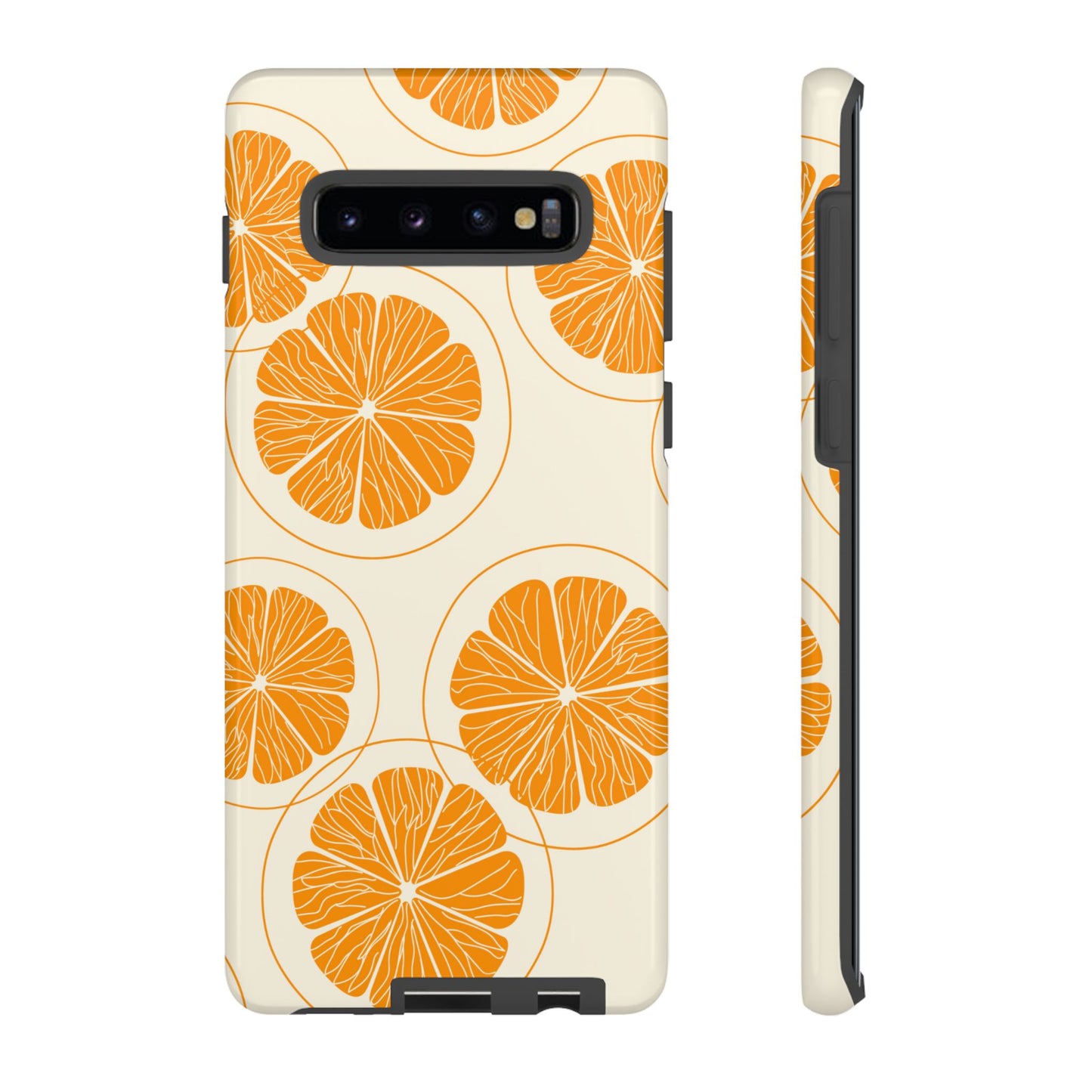 Citrus Burst Pattern Tough Samsung Galaxy  Case – Bold Orange Design, Shockproof Protection
